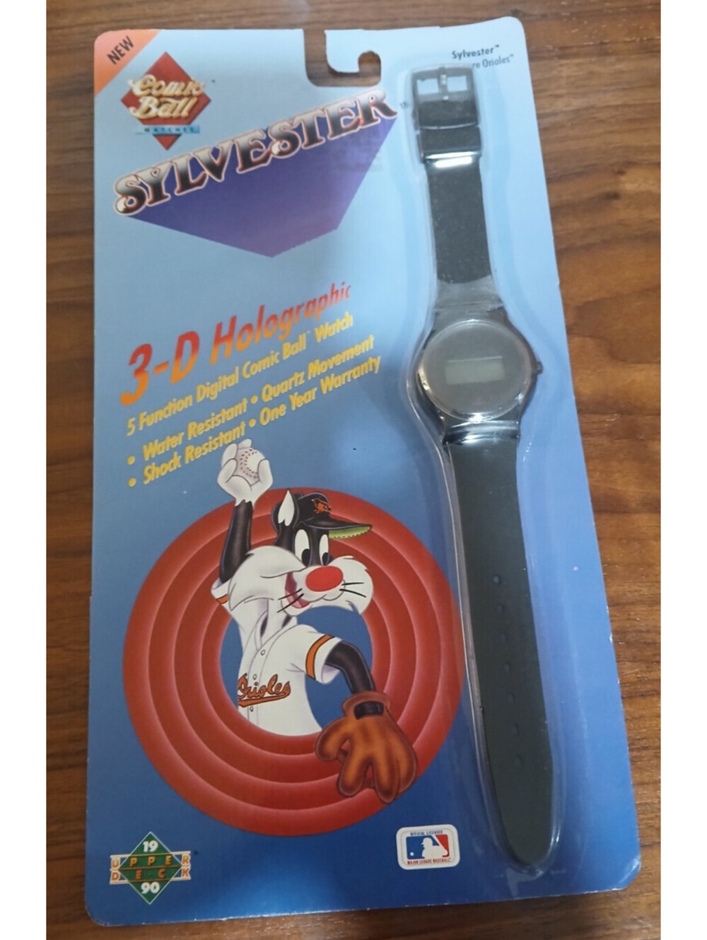 VTG 1990 Comic Ball 3-D Holographic Watch Sylvester Baltimore Orioles Upper Deck